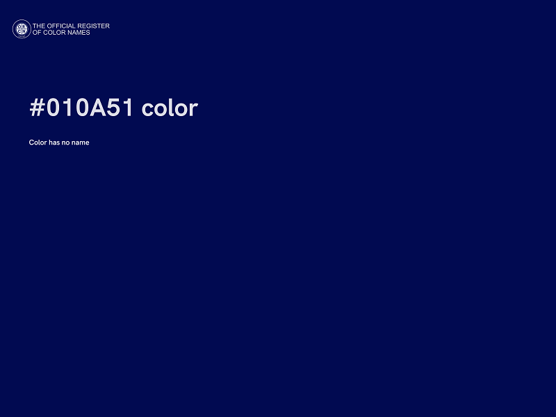 #010A51 color image