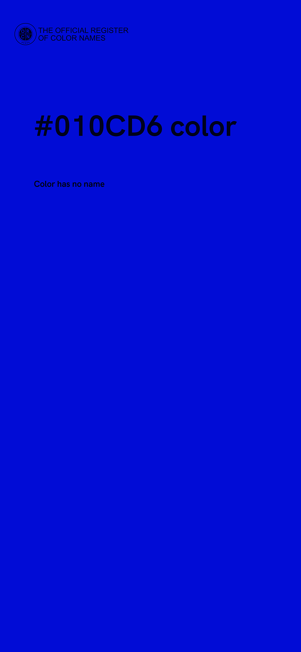 #010CD6 color image