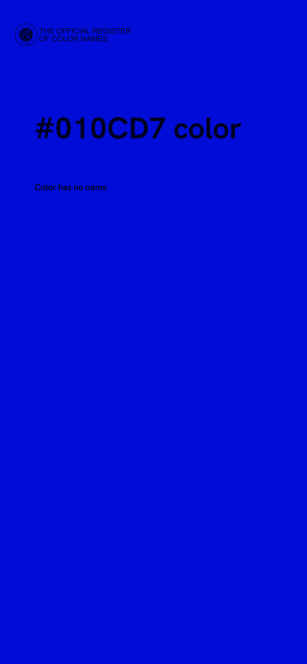 #010CD7 color image