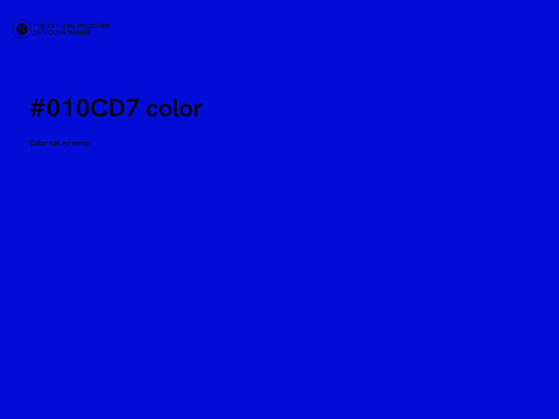 #010CD7 color image