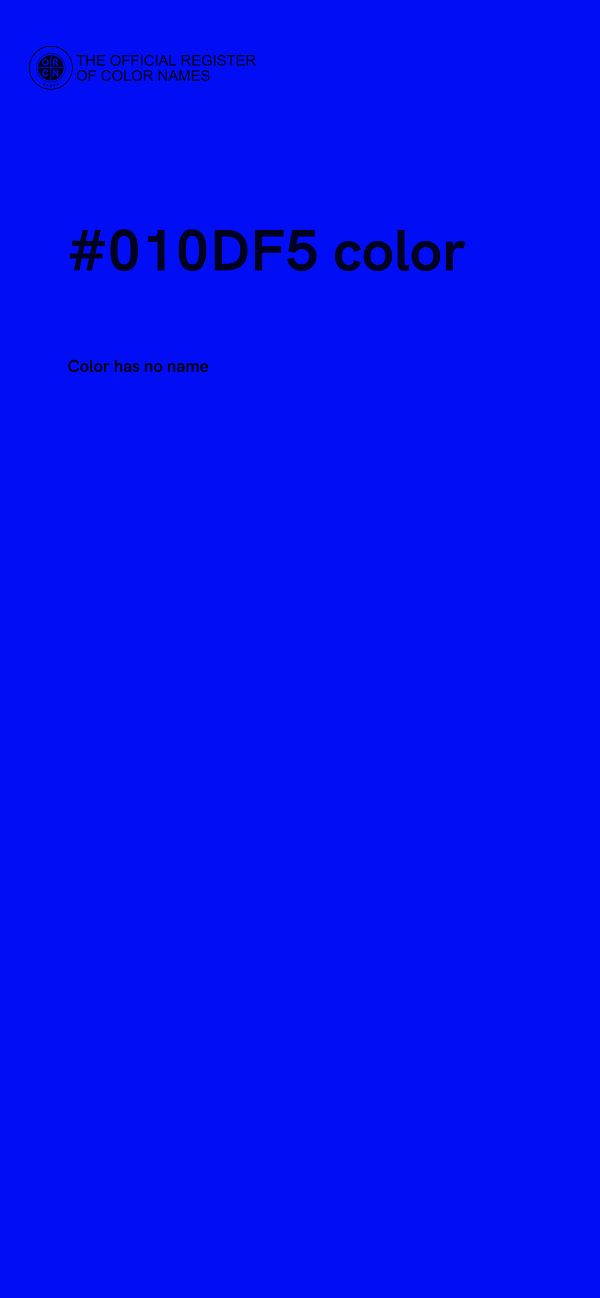 #010DF5 color image