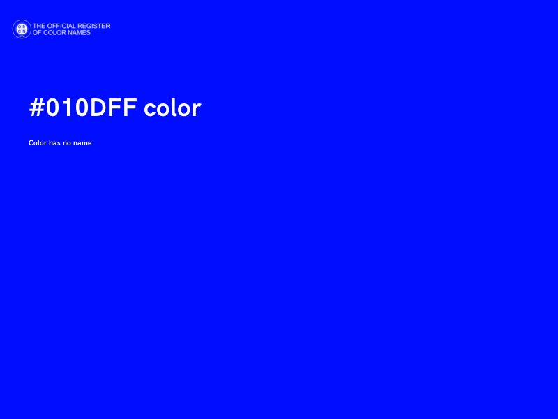 #010DFF color image