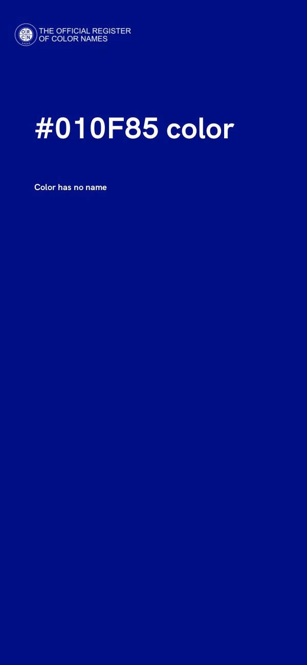 #010F85 color image