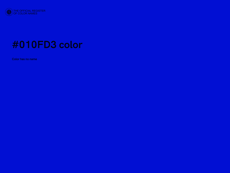 #010FD3 color image