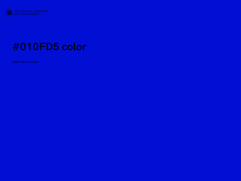 #010FD5 color image