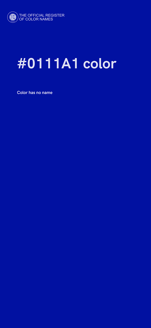 #0111A1 color image