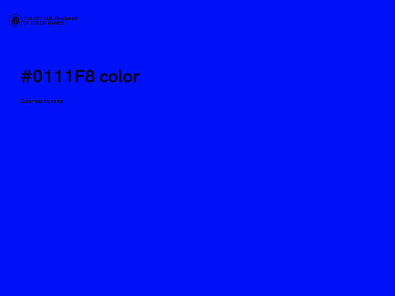 #0111F8 color image