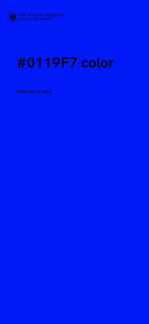 #0119F7 color image