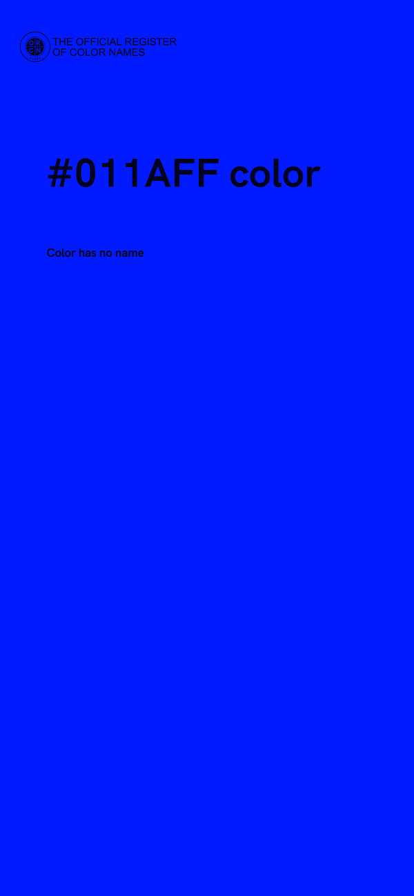 #011AFF color image