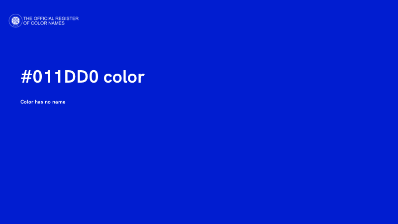 #011DD0 color image