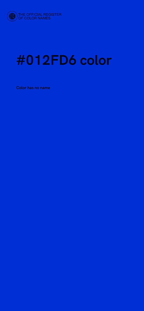 #012FD6 color image