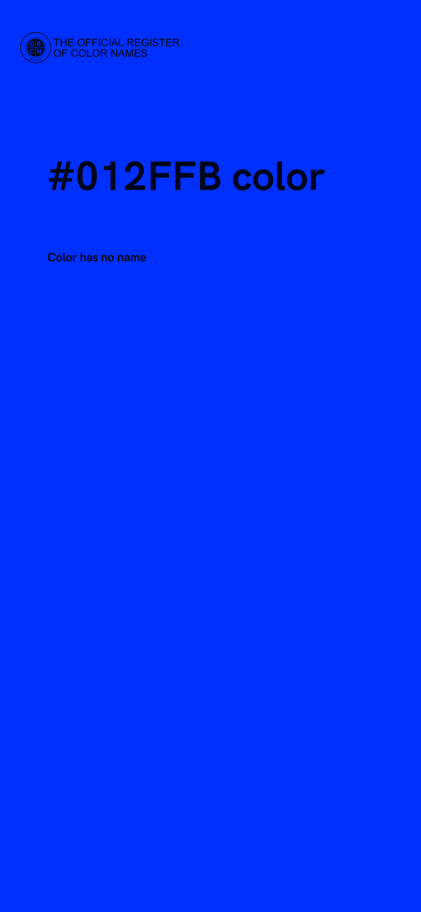 #012FFB color image