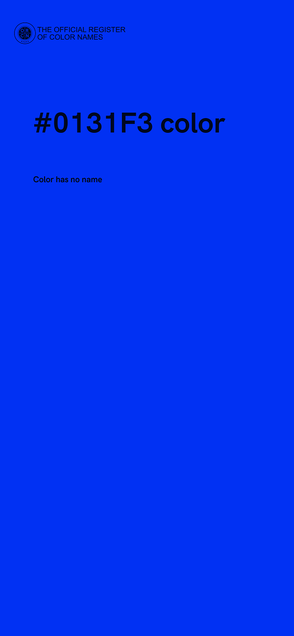 #0131F3 color image