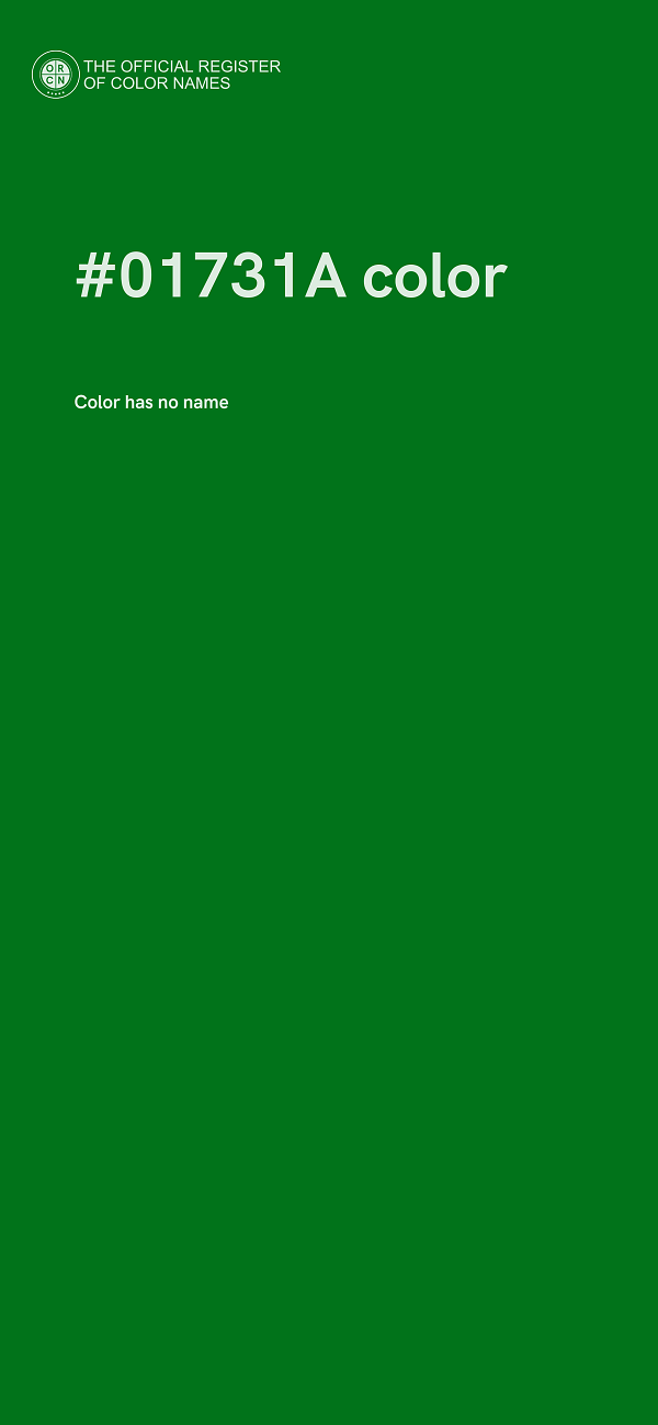 #01731A color image