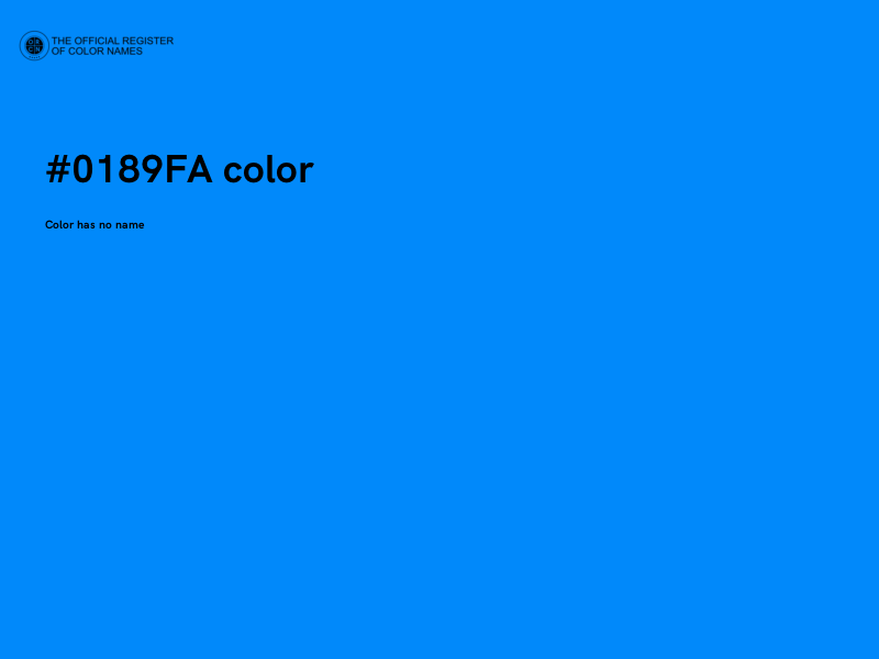 #0189FA color image