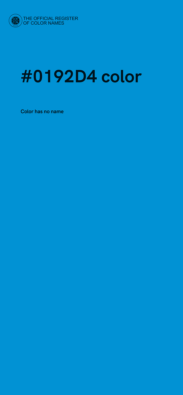 #0192D4 color image