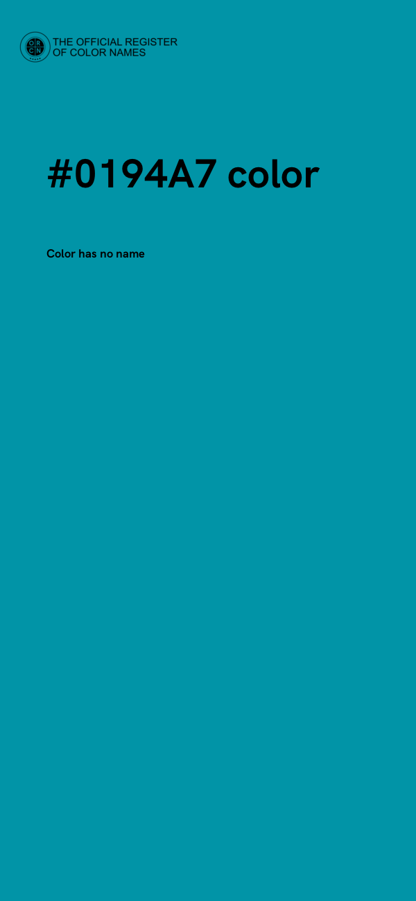 #0194A7 color image