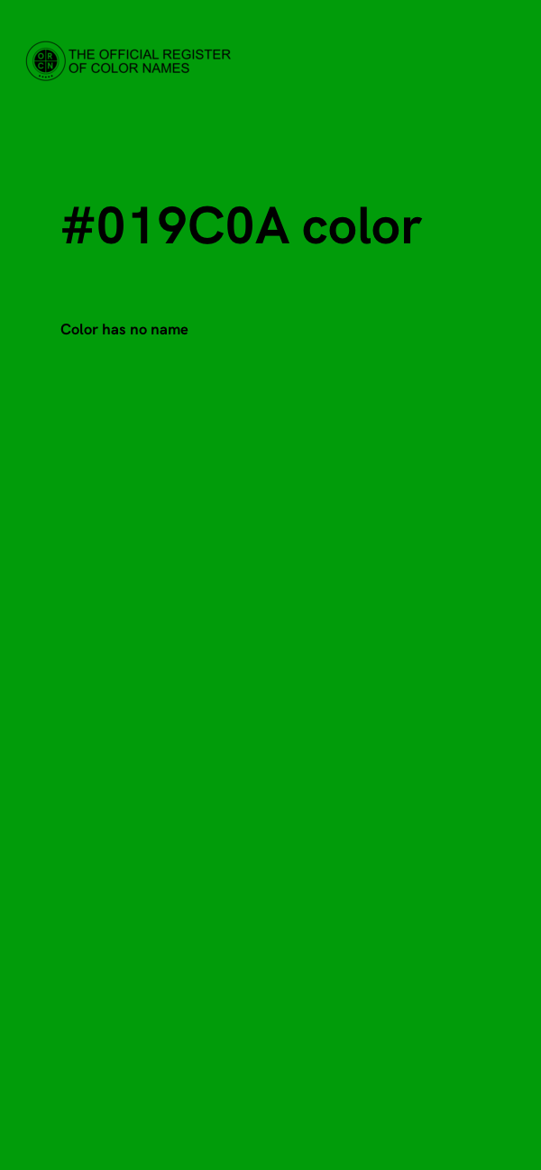 #019C0A color image