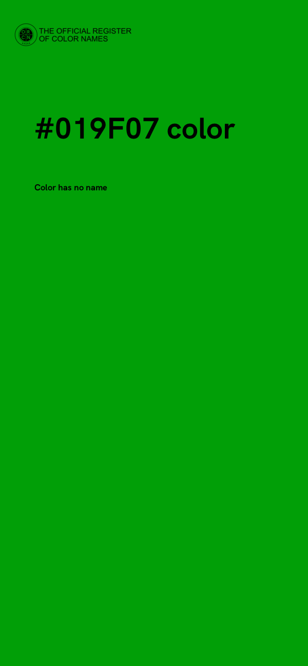 #019F07 color image