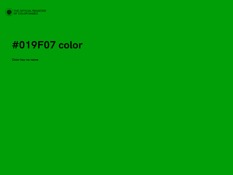 #019F07 color image