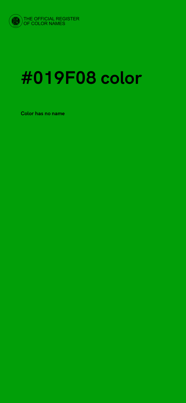 #019F08 color image