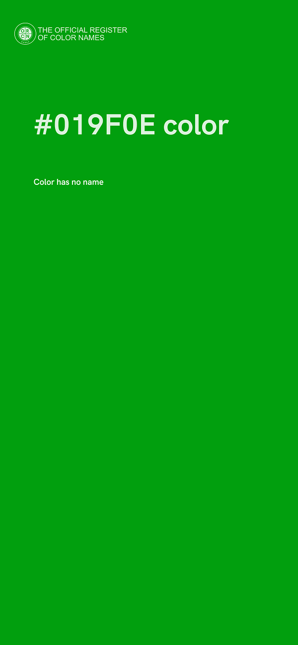 #019F0E color image