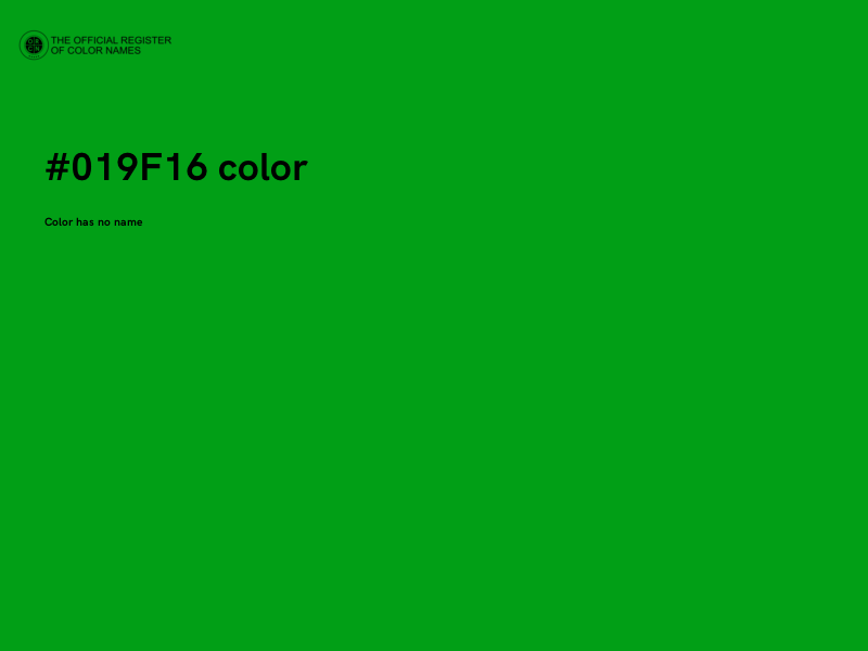 #019F16 color image