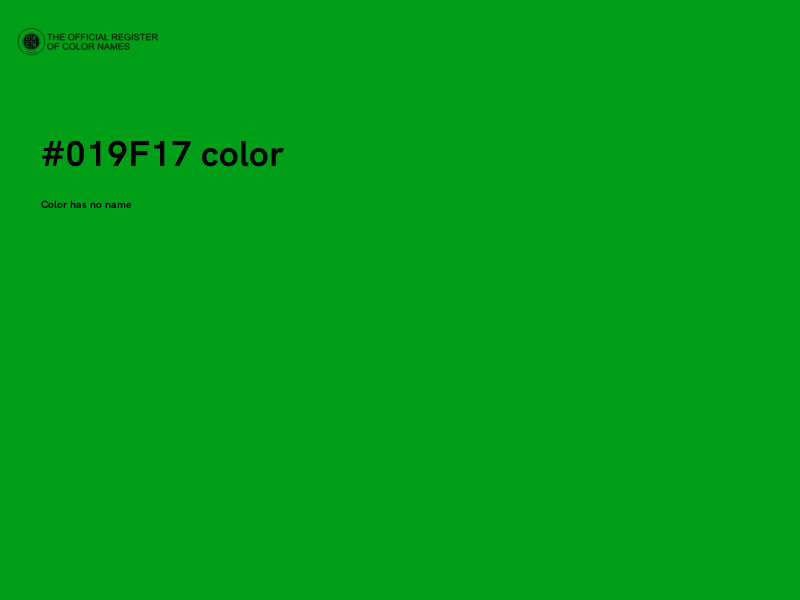 #019F17 color image
