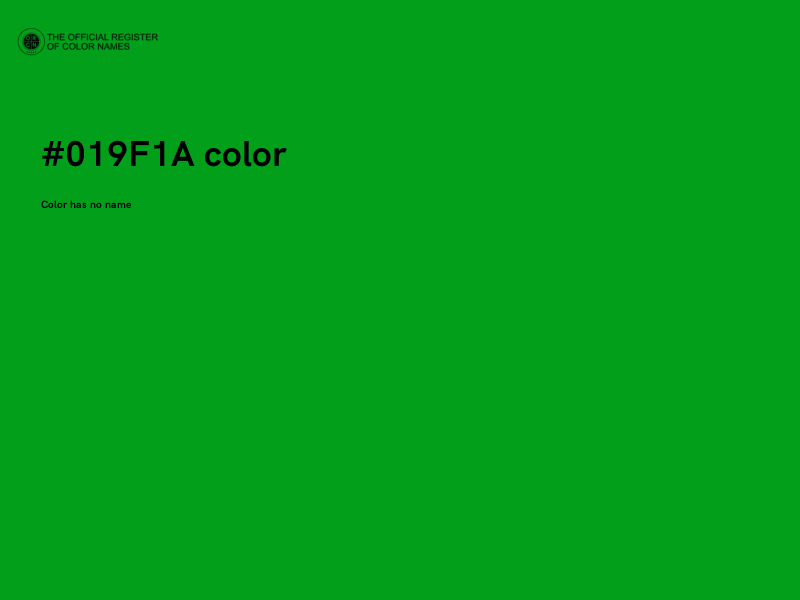 #019F1A color image
