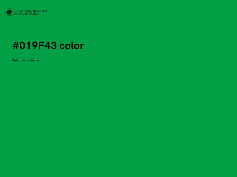 #019F43 color image