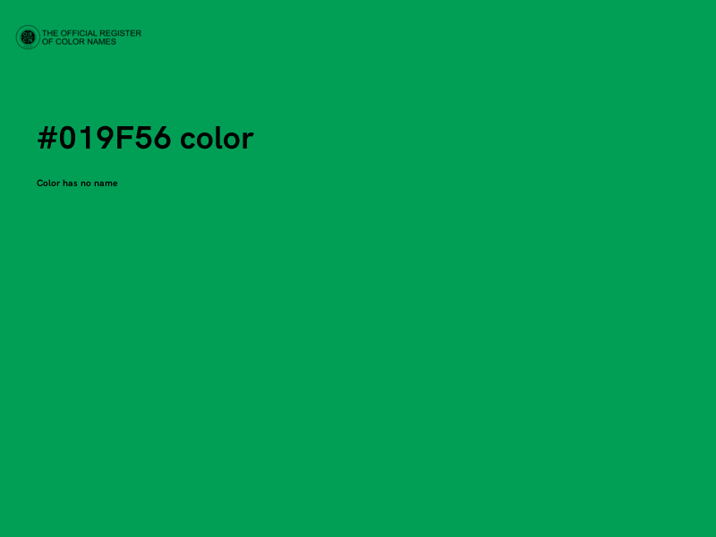 #019F56 color image