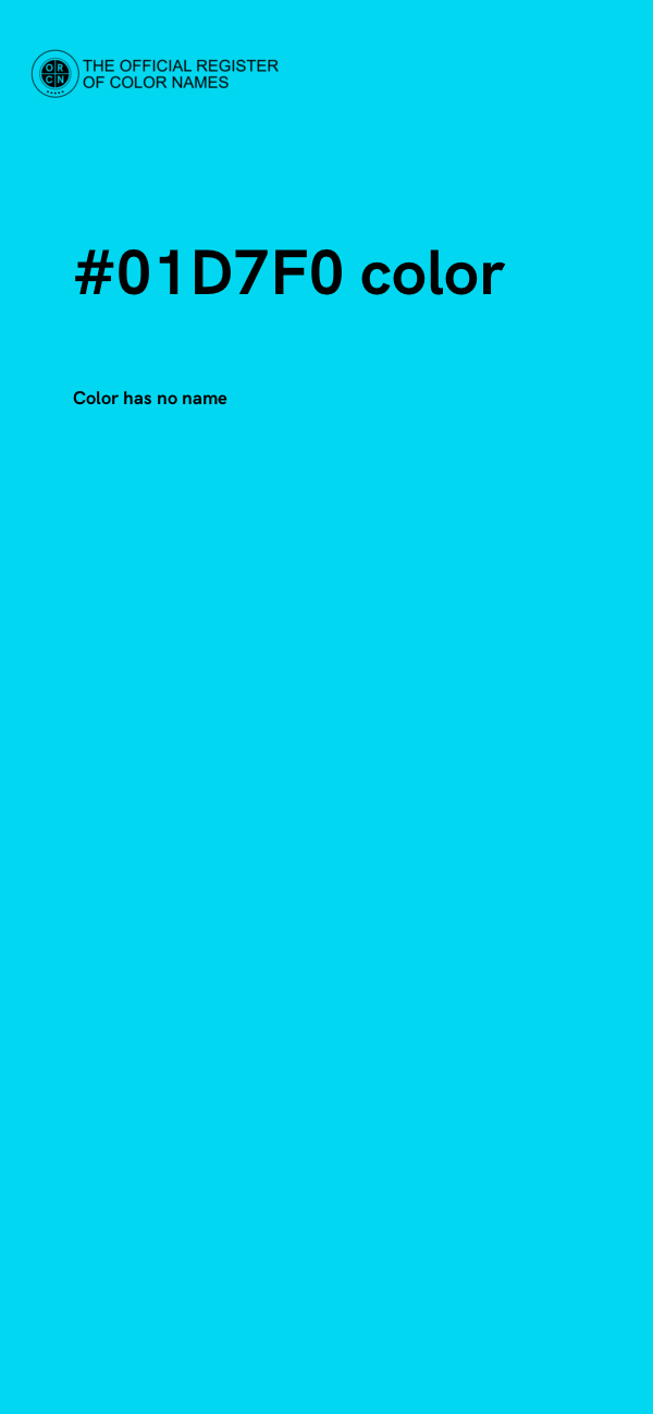 #01D7F0 color image