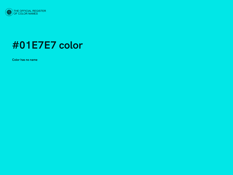 #01E7E7 color image
