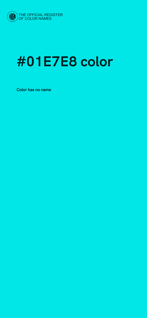 #01E7E8 color image