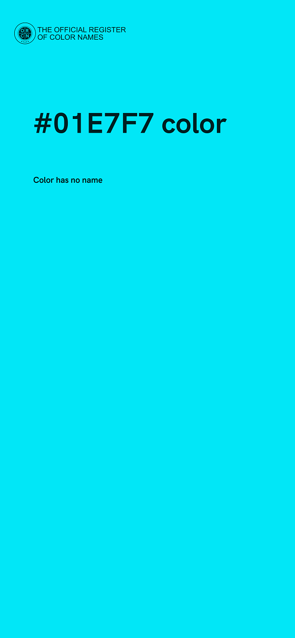 #01E7F7 color image