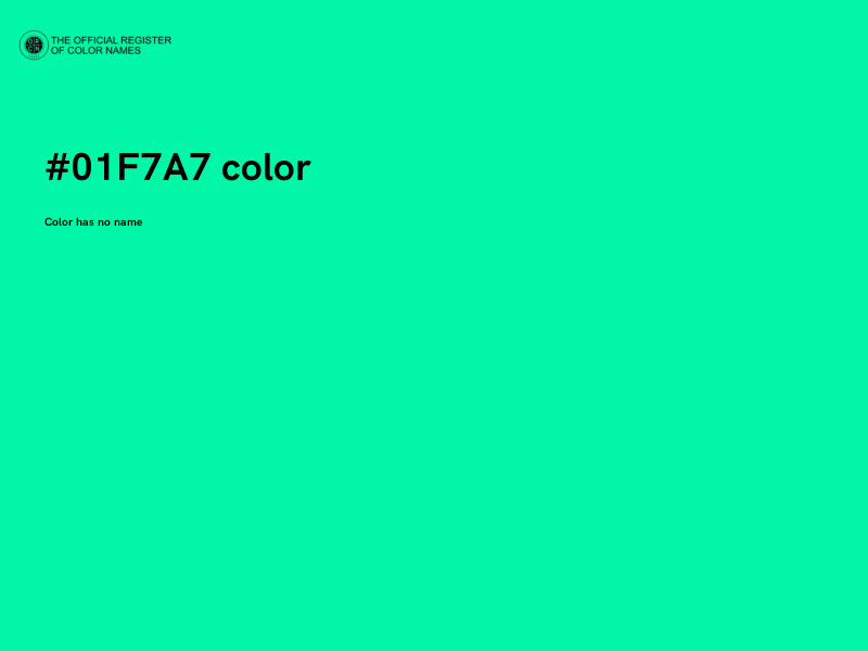 #01F7A7 color image