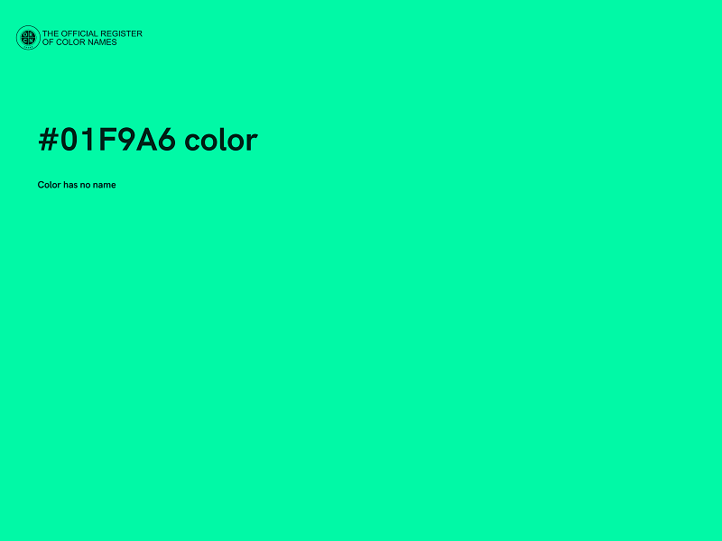 #01F9A6 color image