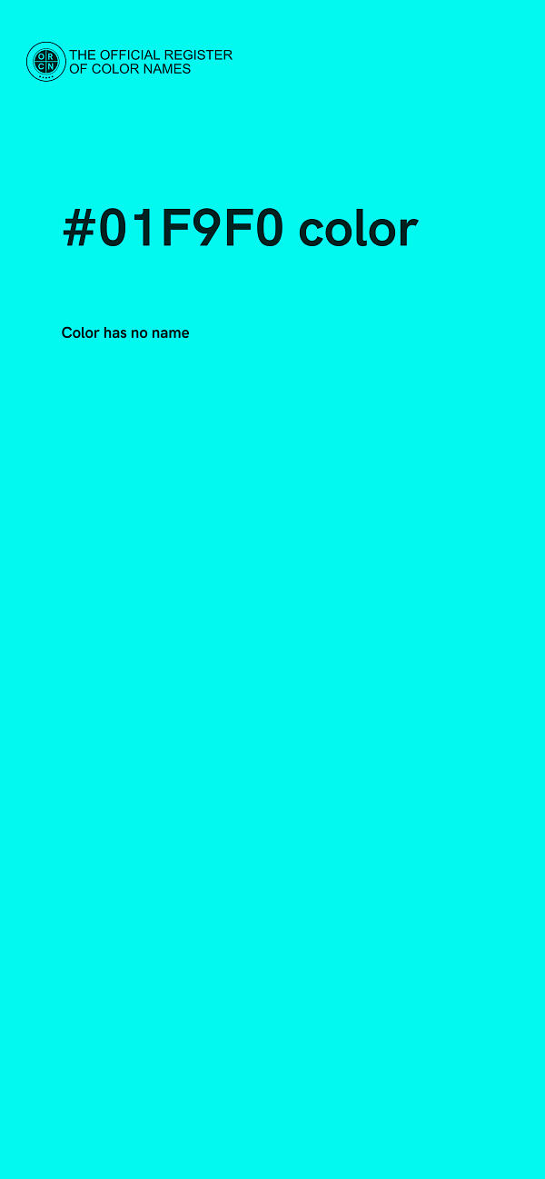 #01F9F0 color image