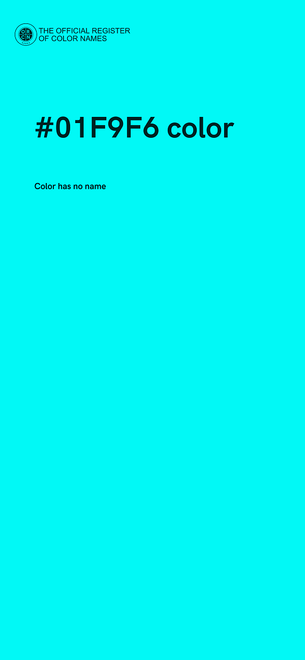 #01F9F6 color image