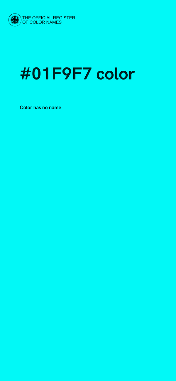 #01F9F7 color image