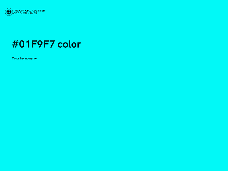 #01F9F7 color image