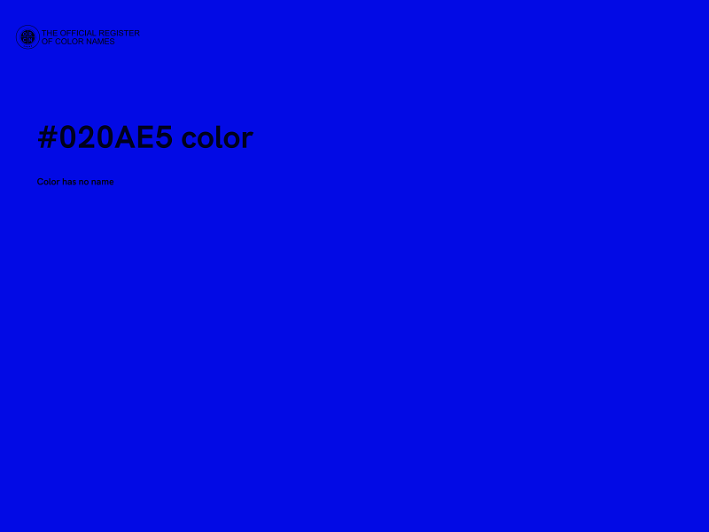 #020AE5 color image