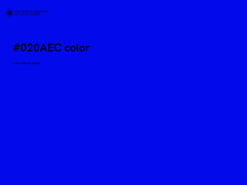 #020AEC color image