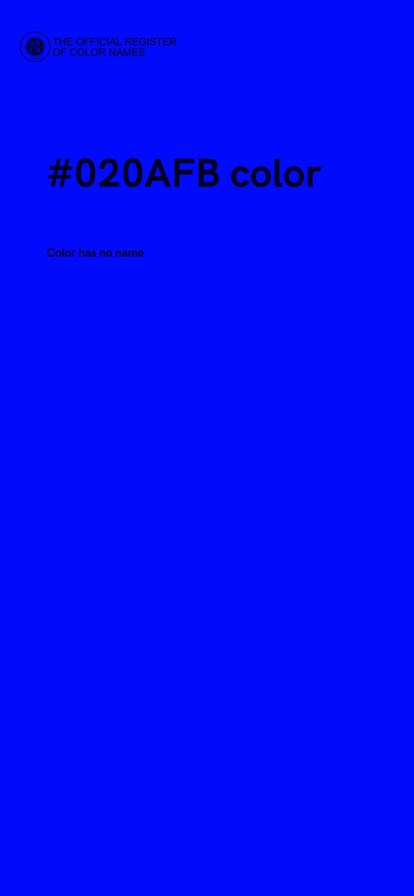#020AFB color image