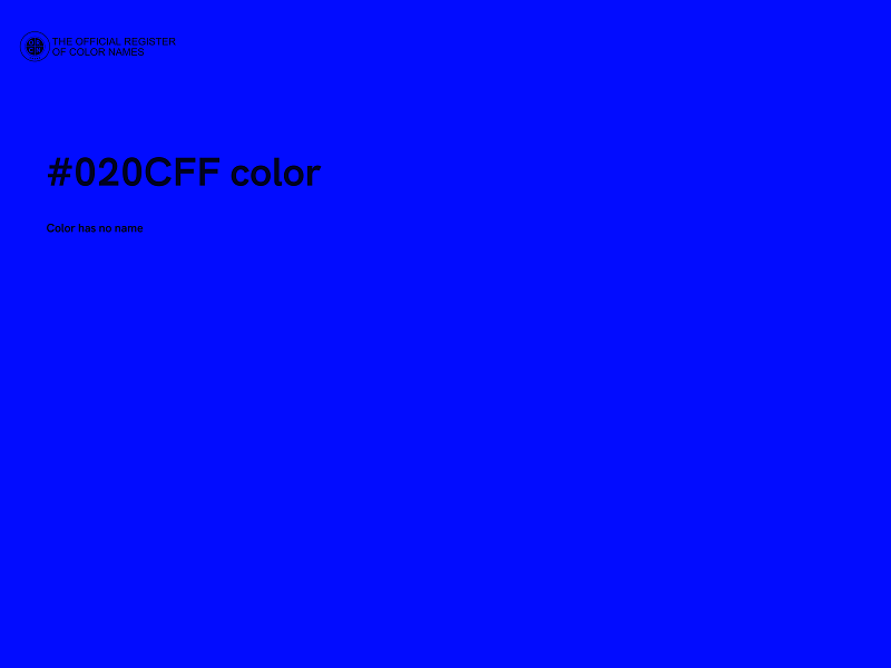 #020CFF color image