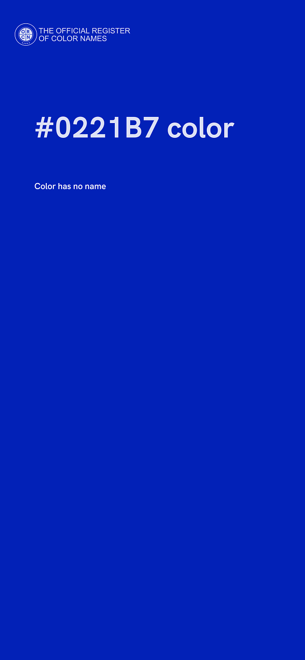 #0221B7 color image