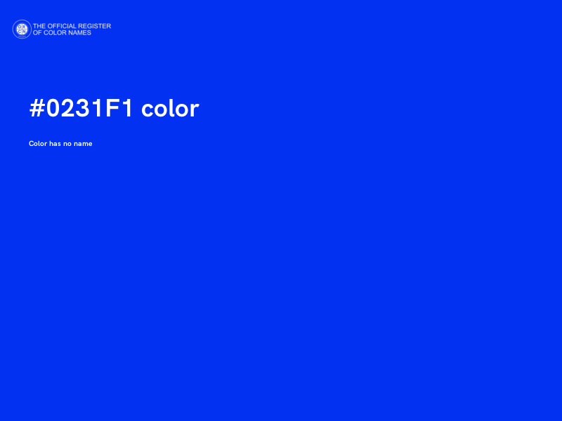 #0231F1 color image