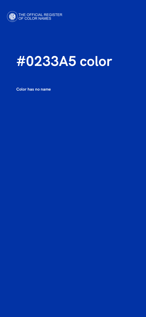 #0233A5 color image