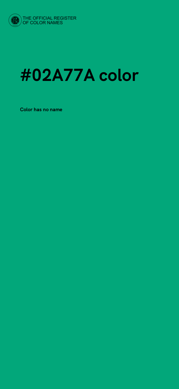 #02A77A color image