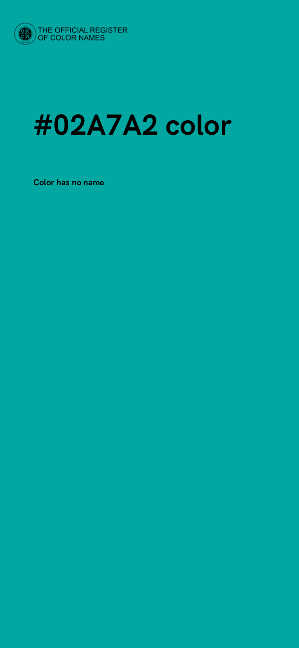 #02A7A2 color image
